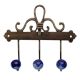 Navy Blue Floral Ceramic Iron Hooks
